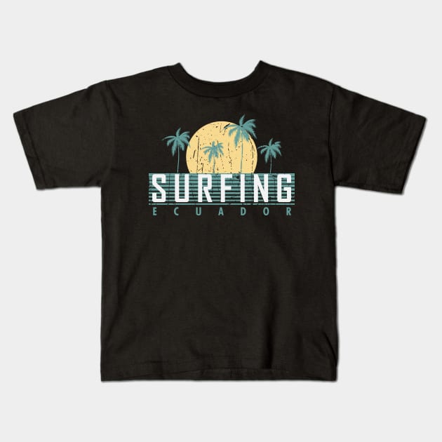 Ecuador surf Kids T-Shirt by SerenityByAlex